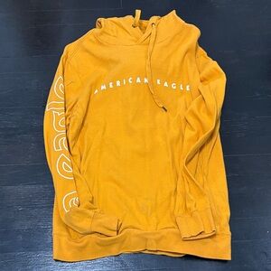 American Eagle Outfitters Men's Yellow Hoodie Sweater